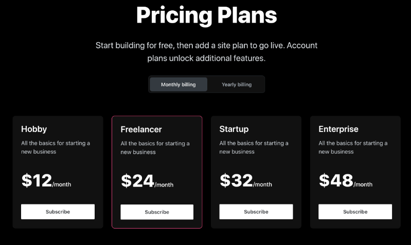 wp stripe express pricing table