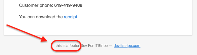 wp stripe express email footer