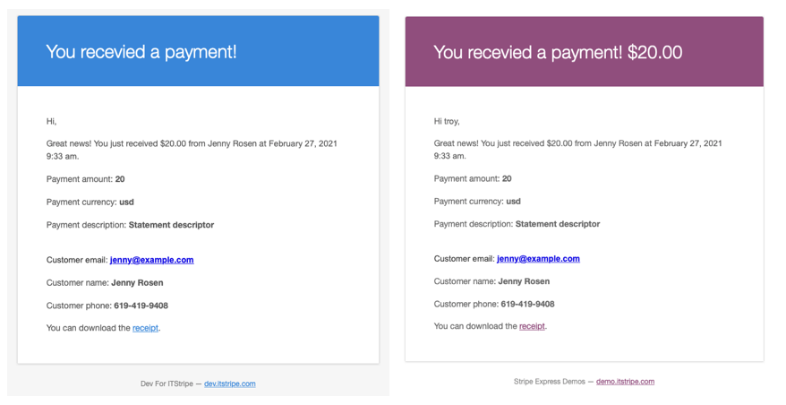 wp stripe express email theme