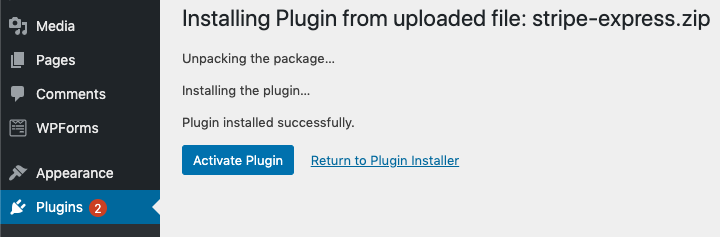 plugin upload success